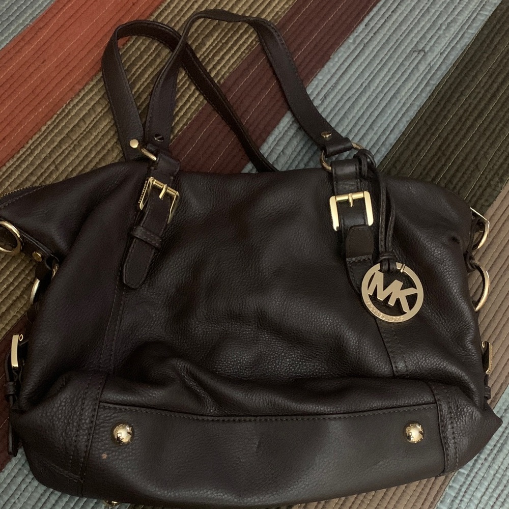 Michael Kors Dark Brown Leather Shoulder Bag - Picture 1 of 4